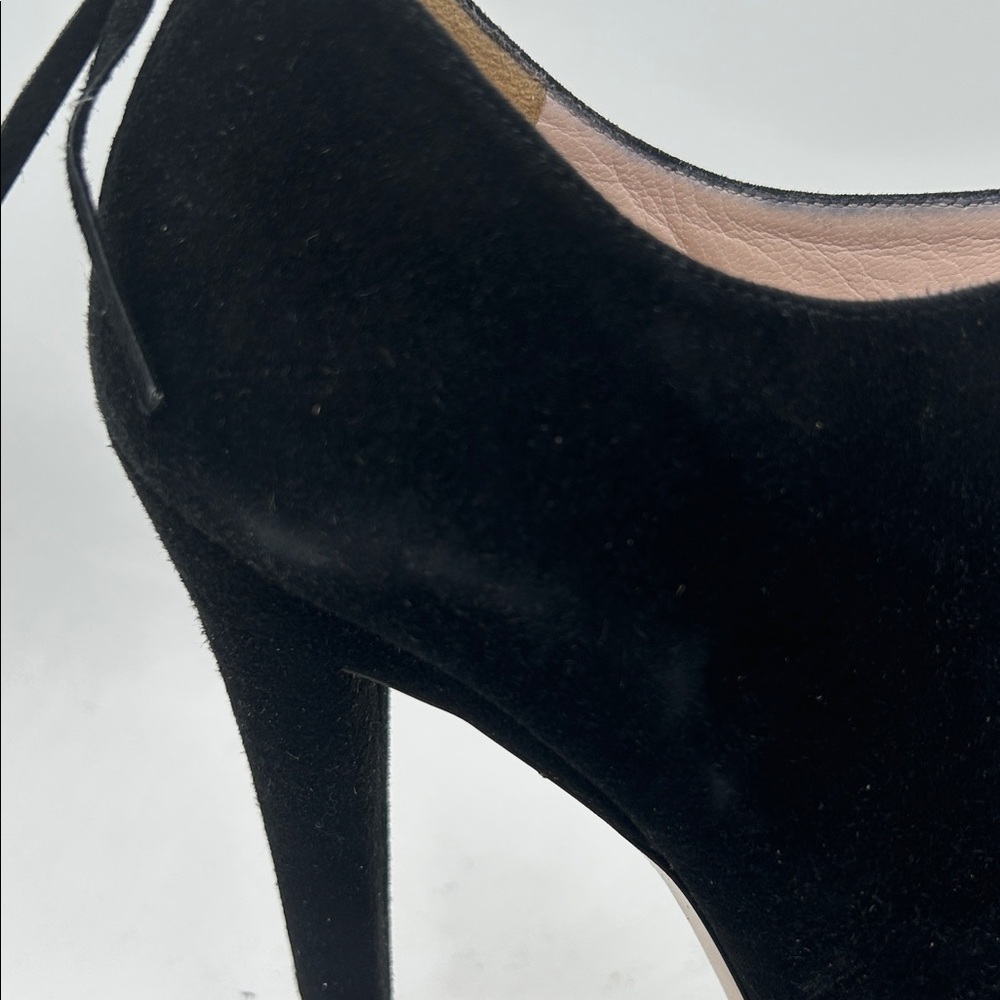 Miu Miu Sexy Black Suede Stiletto Heel Ankle Boots Shoes **Size 37.5/US 7.5** 🔥🔥 - Picture 11 of 13